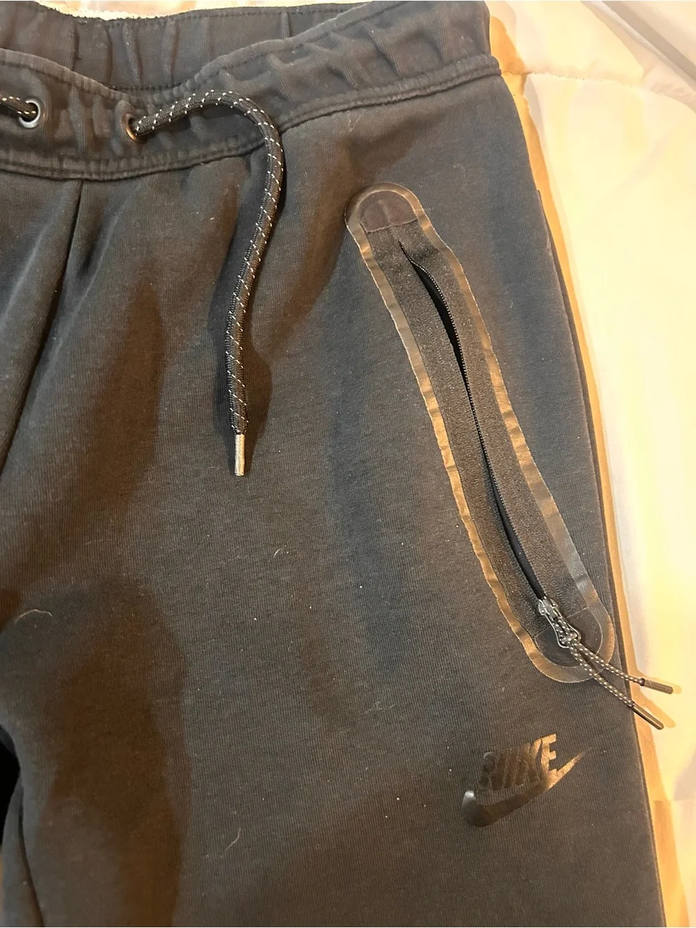 Nike Kids Dark Gray/Black Jogger Sweatpants with Zippers